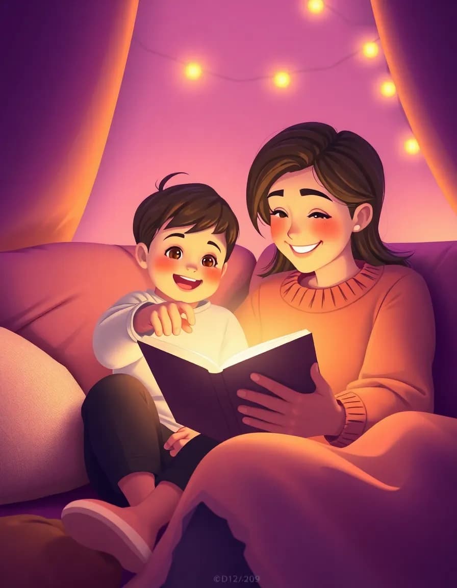 Parent and child reading together