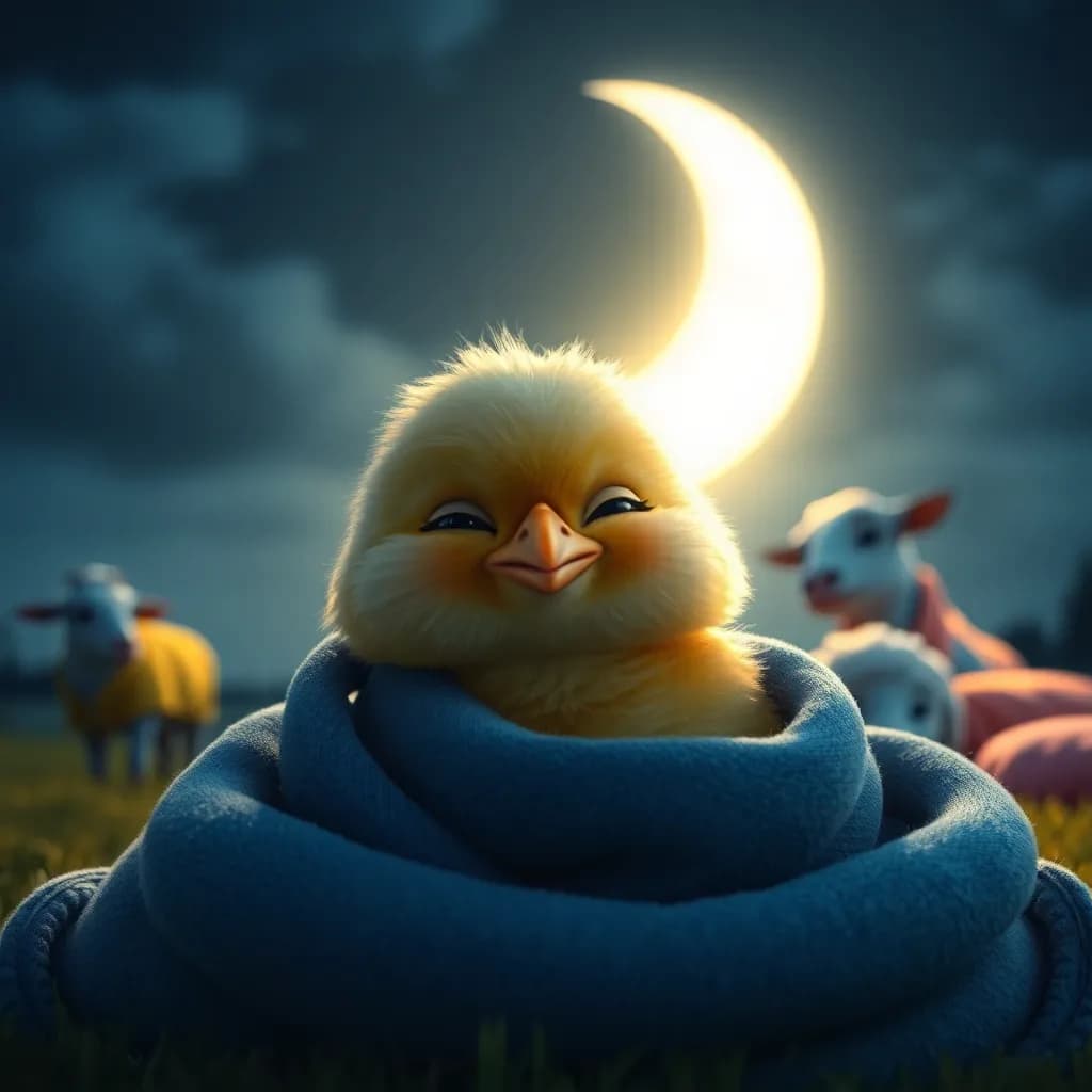 Story illustration for Moonlit Lullabies on Night Night Farm