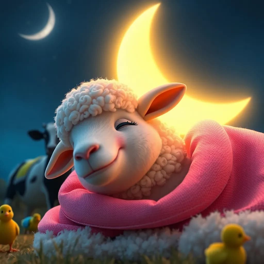 Story illustration for Moonlit Lullabies on Night Night Farm