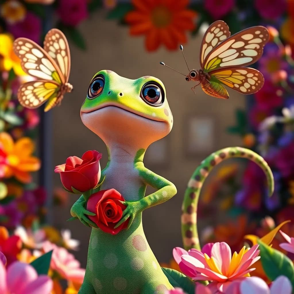 Story illustration for Gordie's Kaleidoscope Journey: A Flower Festival Adventure