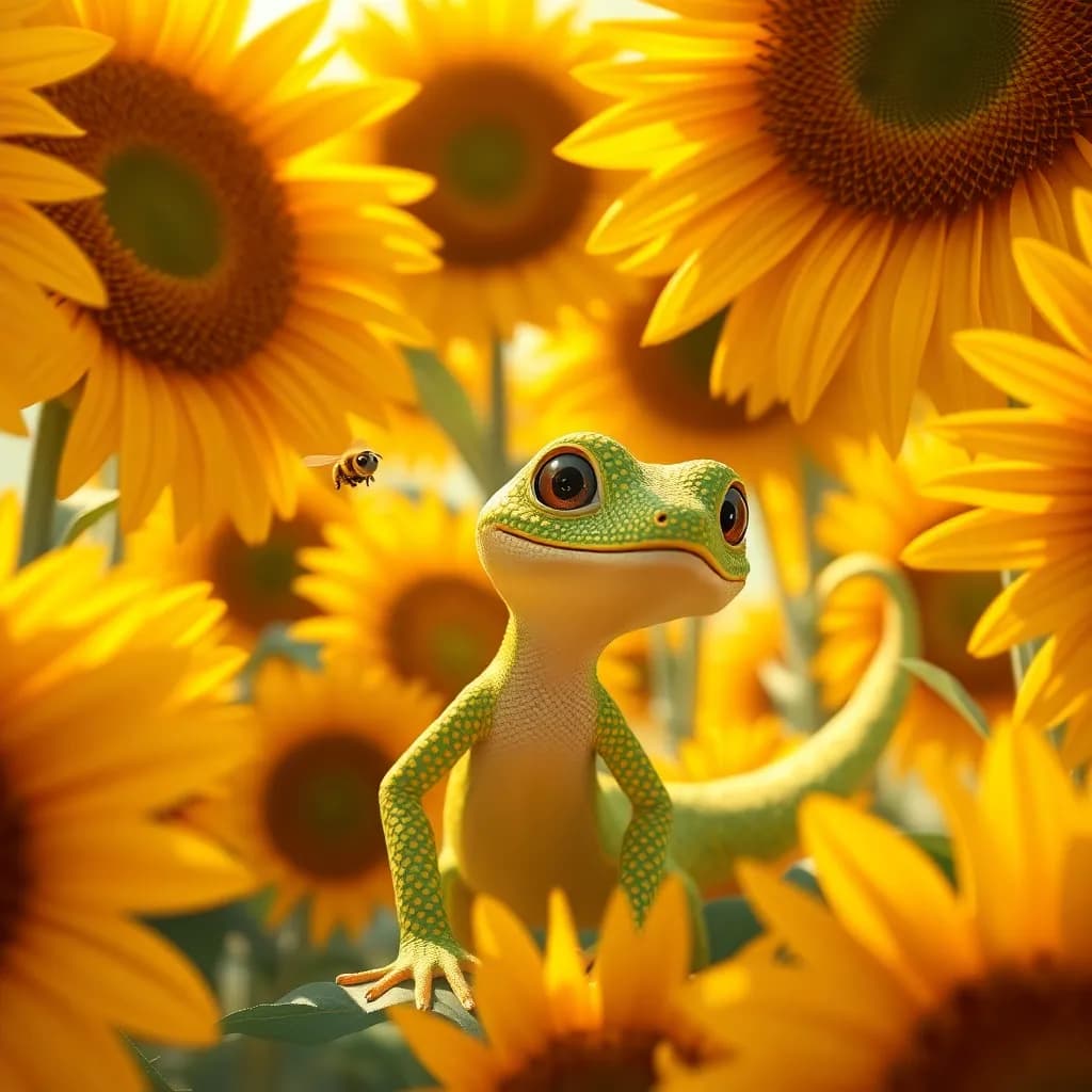 Story illustration for Gordie's Kaleidoscope Journey: A Flower Festival Adventure