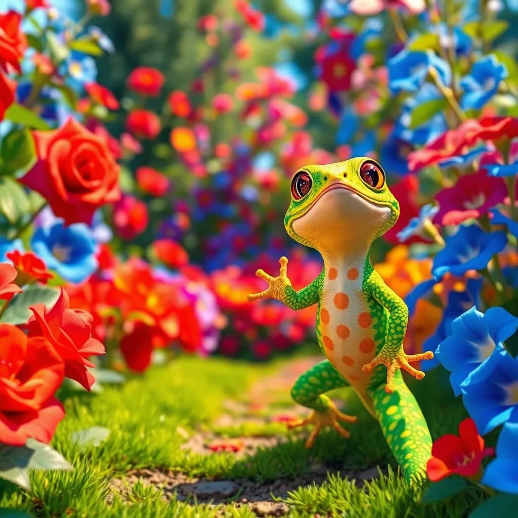 Story illustration for Gordie's Kaleidoscope Journey: A Flower Festival Adventure