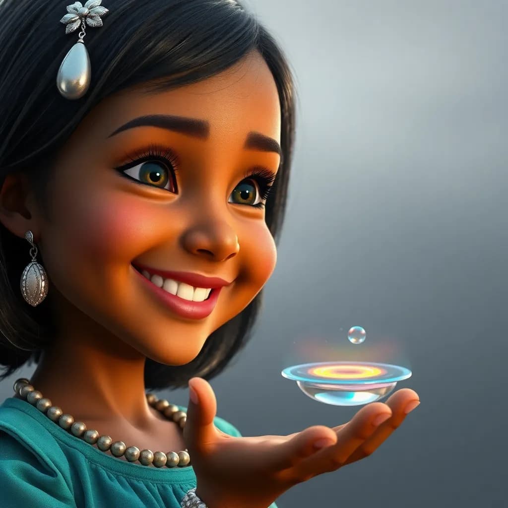 Story illustration for Priya and the Wishing Raindrop
