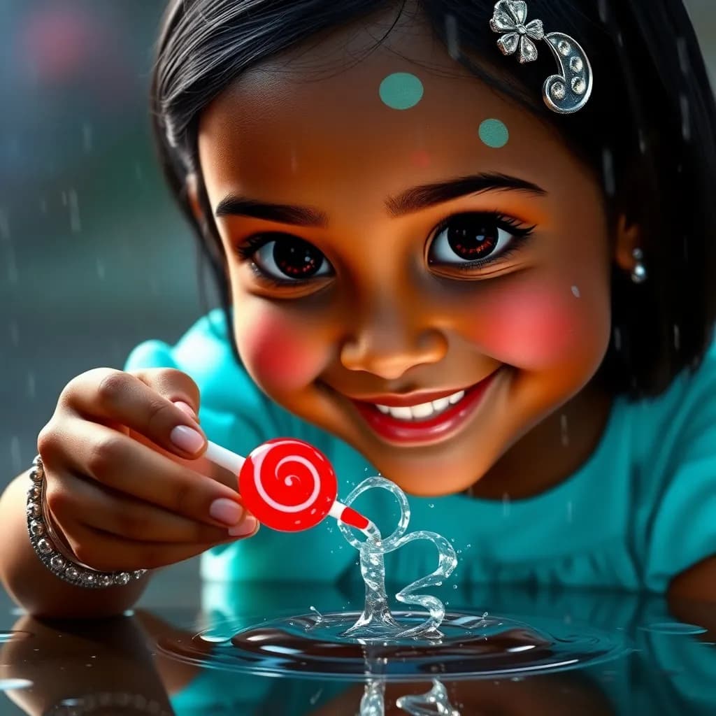 Story illustration for Priya and the Wishing Raindrop