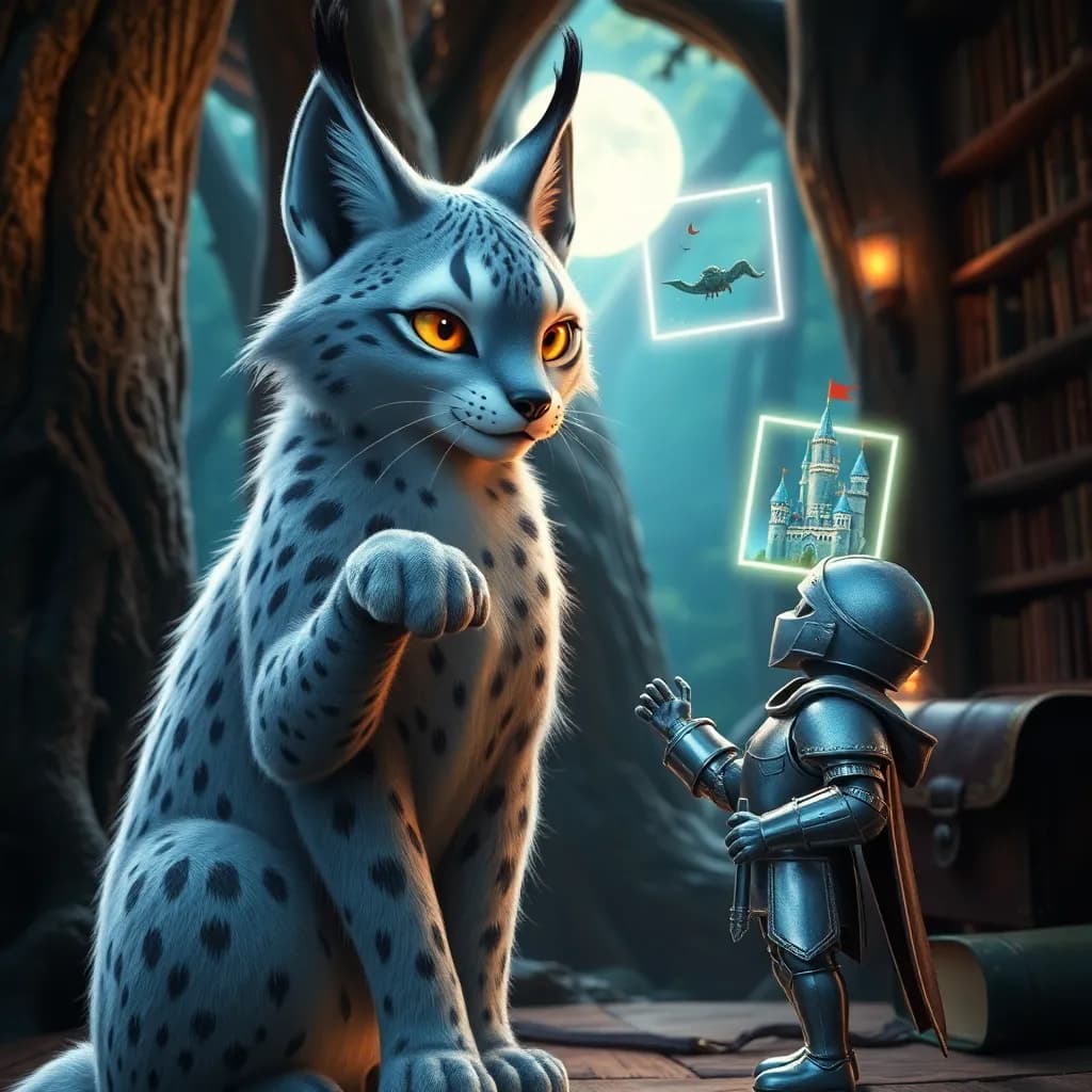 Story illustration for Luna's Enchanted Pursuit: The Tale of the Escaped Story Characters