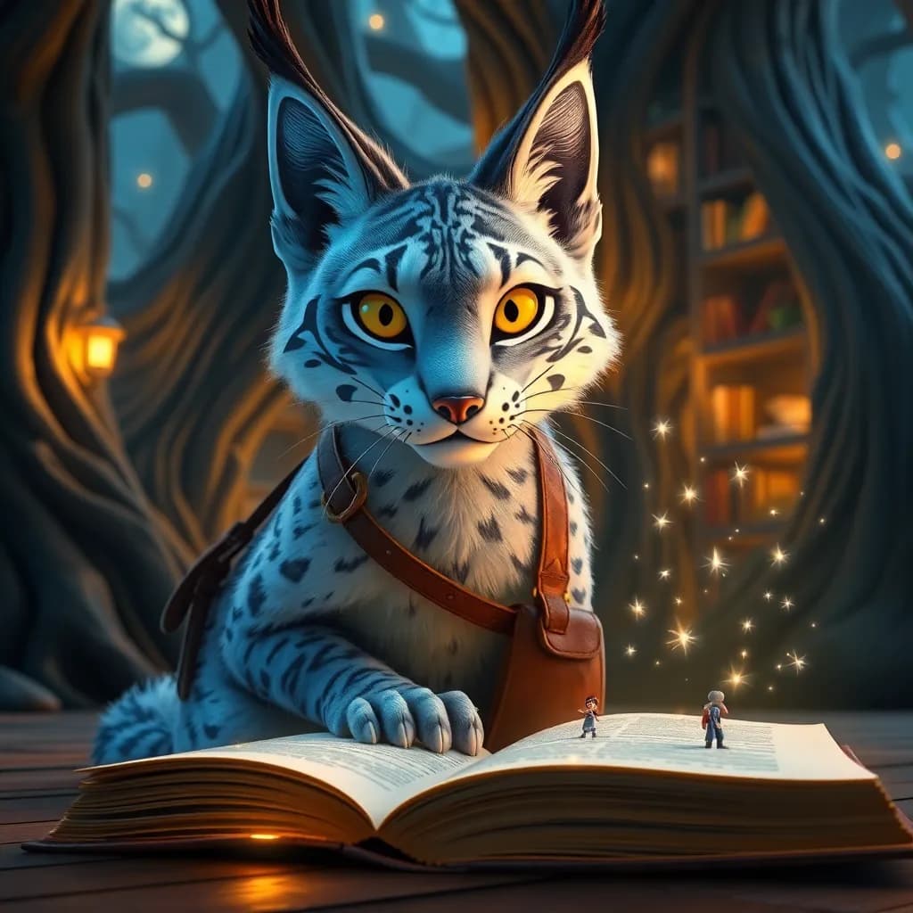 Story illustration for Luna's Enchanted Pursuit: The Tale of the Escaped Story Characters