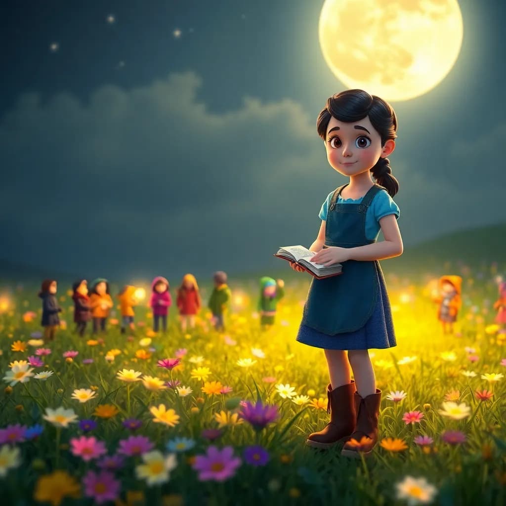 Story illustration for Snow White and the Seven Lanterns