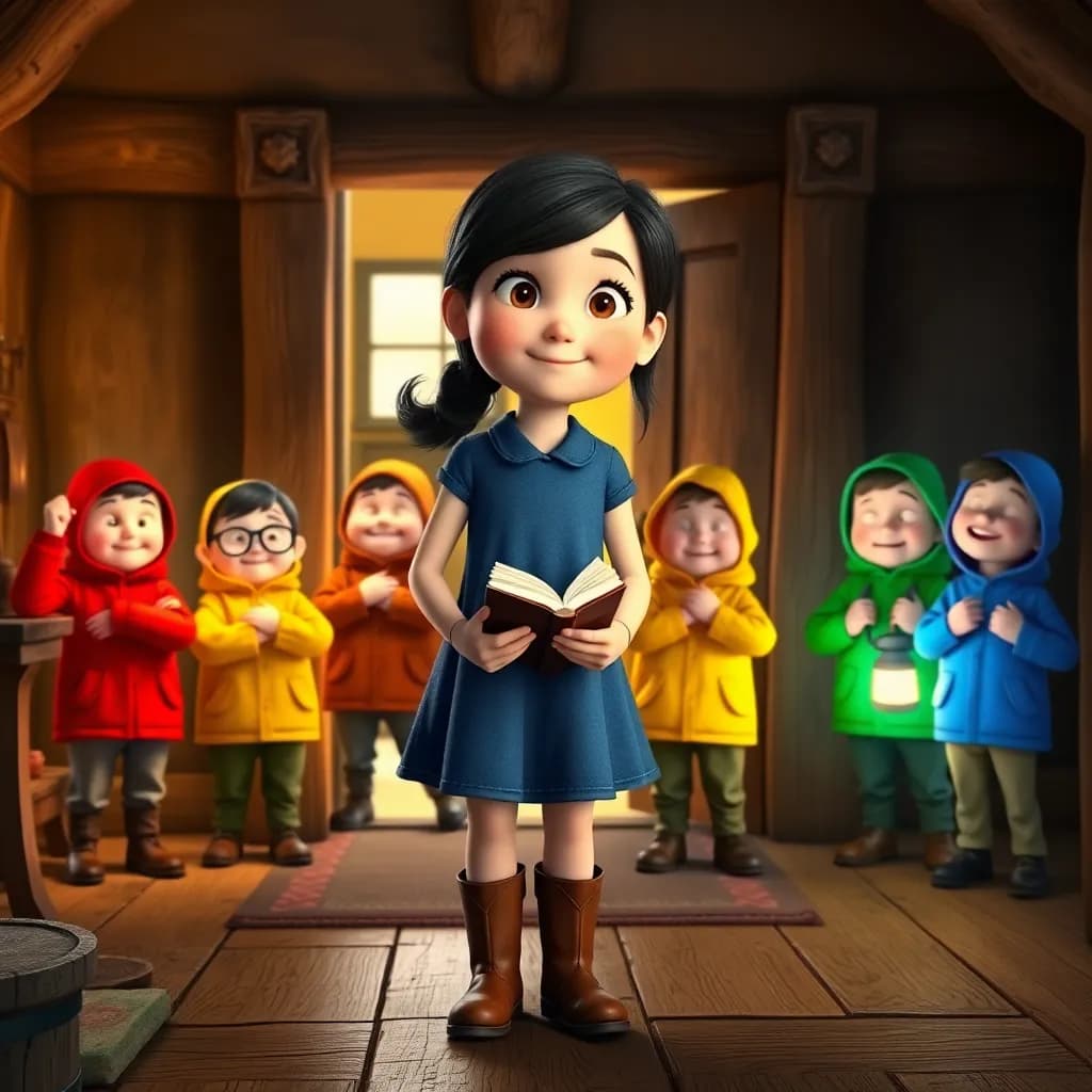 Story illustration for Snow White and the Seven Lanterns