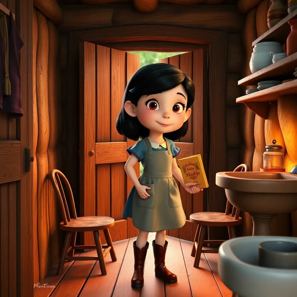 Story illustration for Snow White and the Seven Lanterns