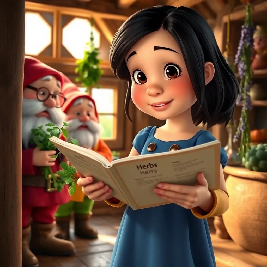 Story illustration for Snow White and the Seven Lanterns