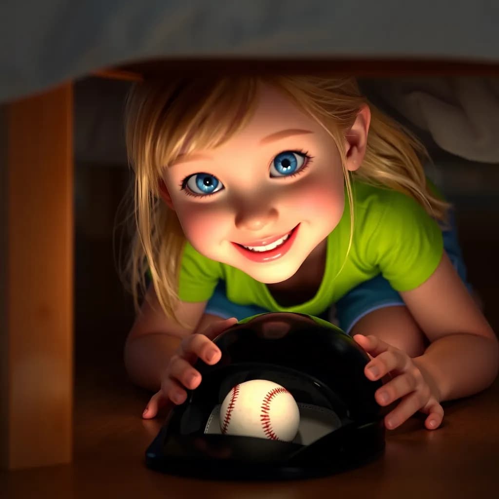 Story illustration for Ava's T-Ball Adventure with Dad