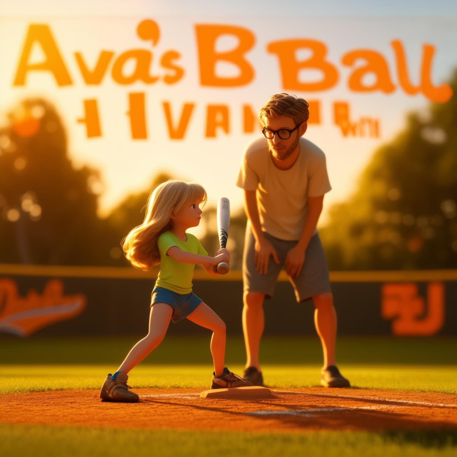 Ava's T-Ball Adventure with Dad