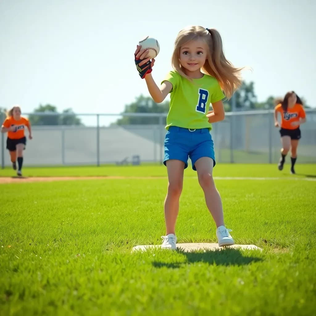 Story illustration for Ava's T-Ball Adventure with Dad