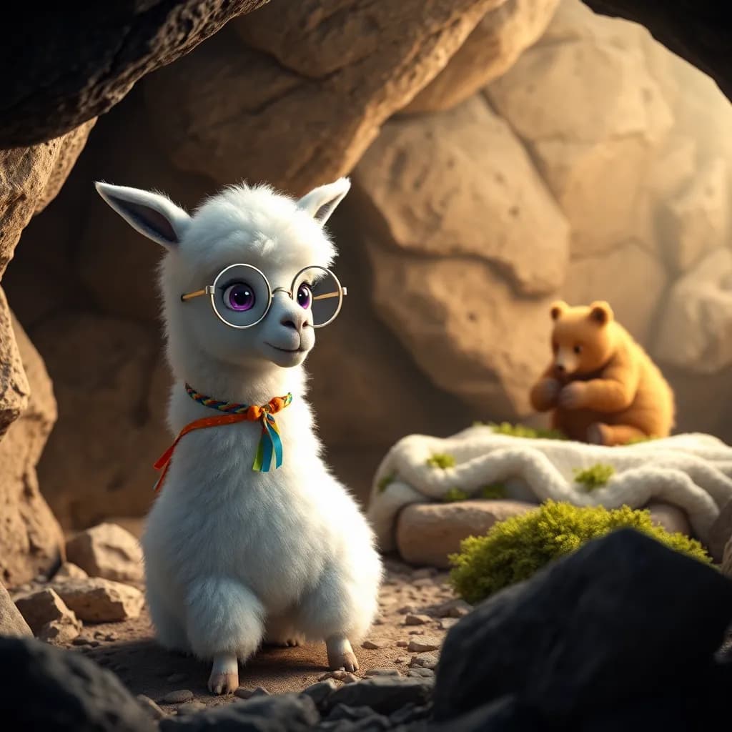 Story illustration for Boppo's Bedtime Adventure: Discovering Sleepy Secrets in the Mountains