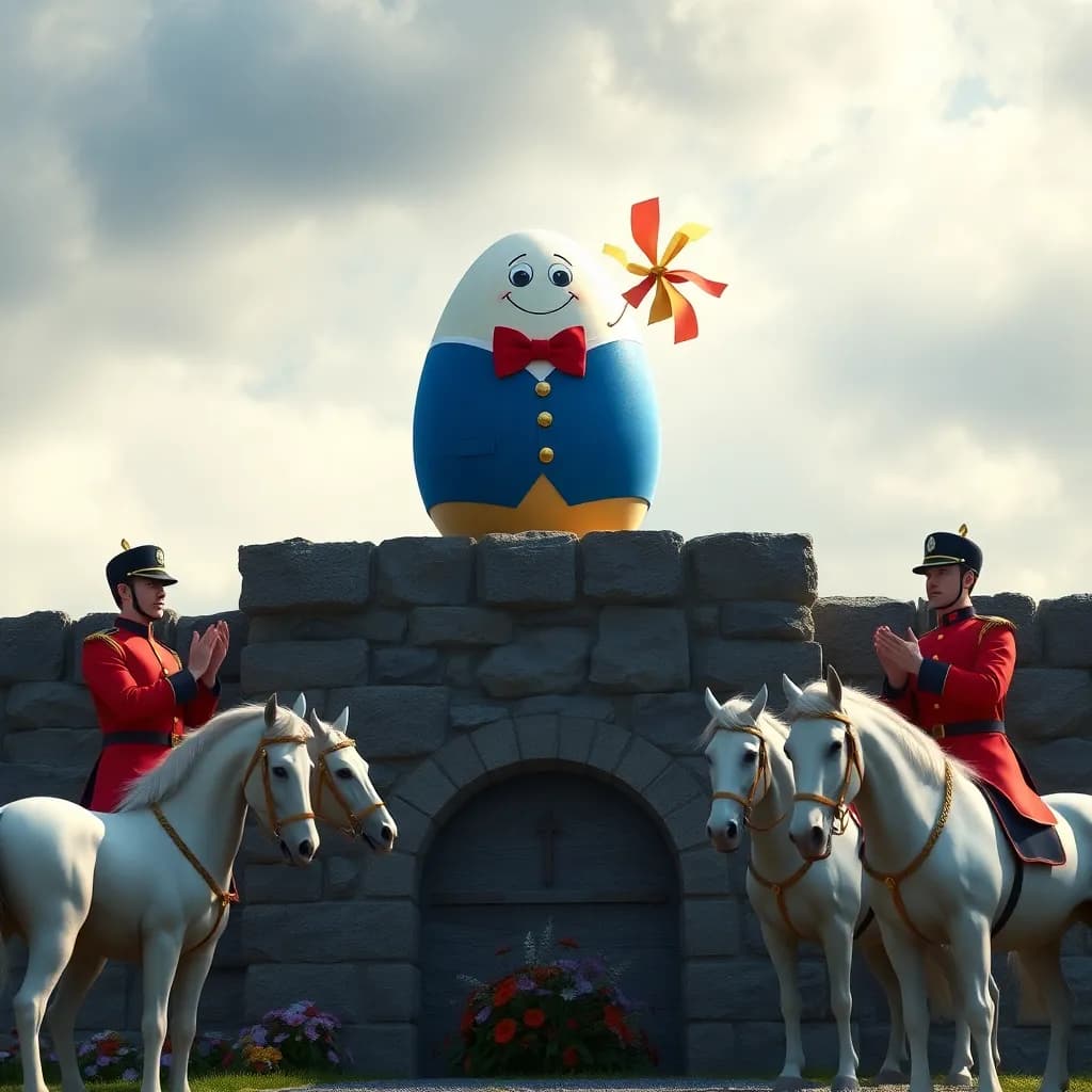 Story illustration for Humpty's Adventure on the Wall