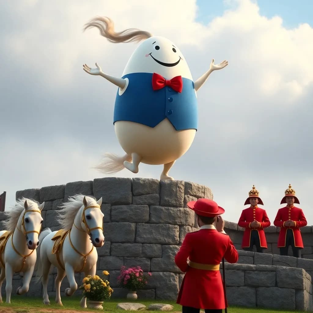 Story illustration for Humpty's Adventure on the Wall