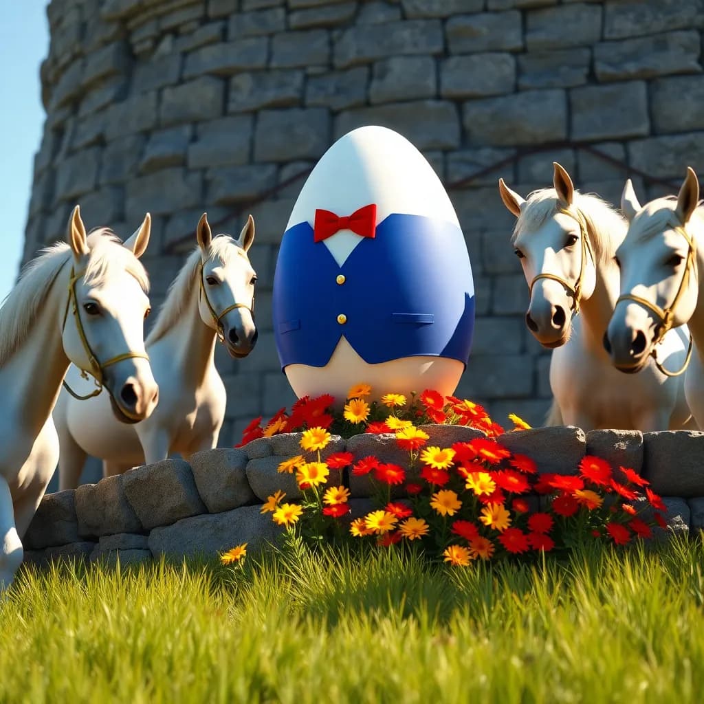 Story illustration for Humpty's Adventure on the Wall