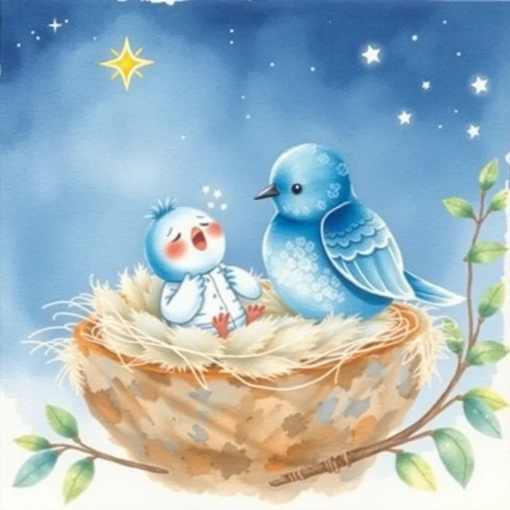 Story illustration for Sweet Dreams, Baby Bird