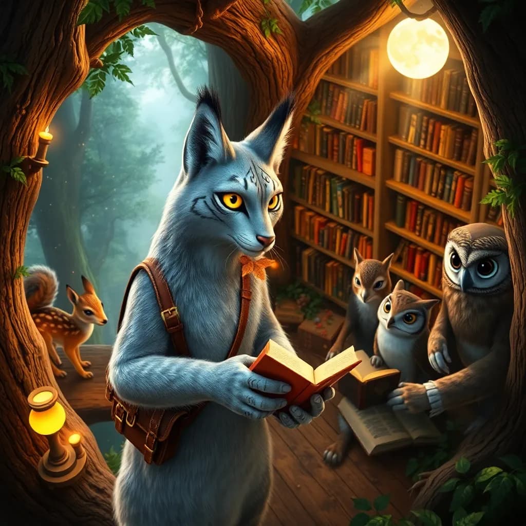 Story illustration for Luna's Enchanted Library