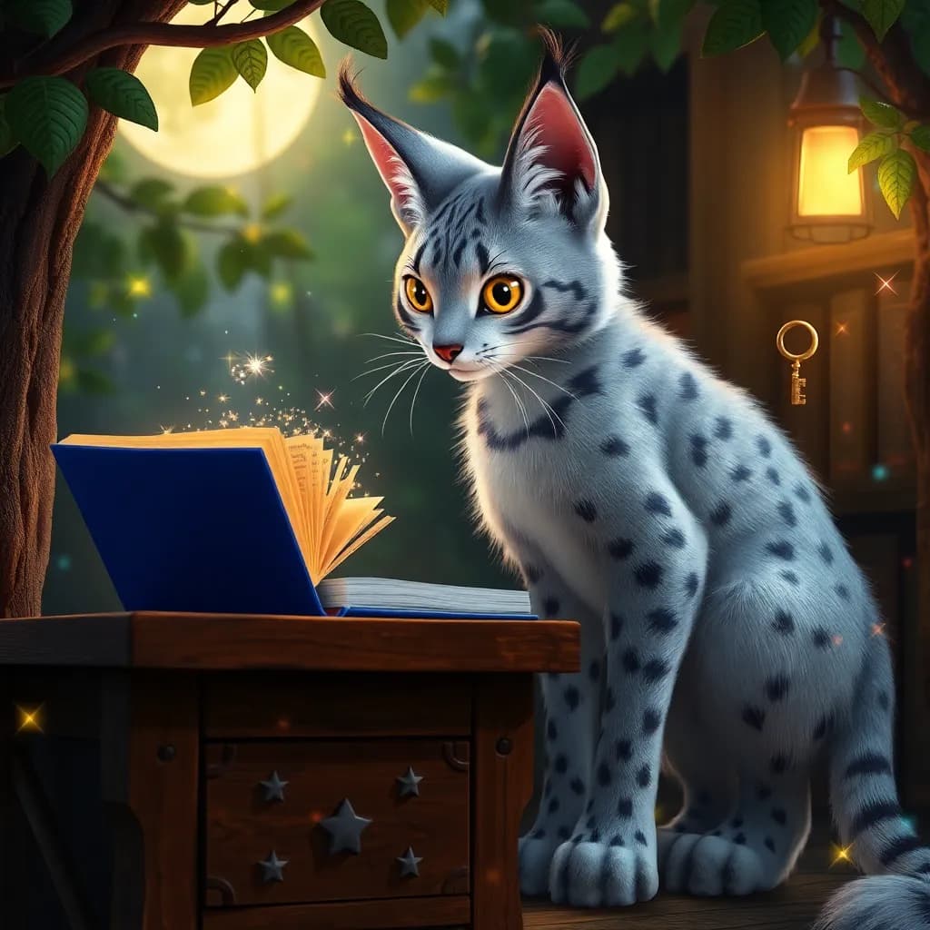 Story illustration for Midnight Scribbles: Luna's Bookish Enchantment