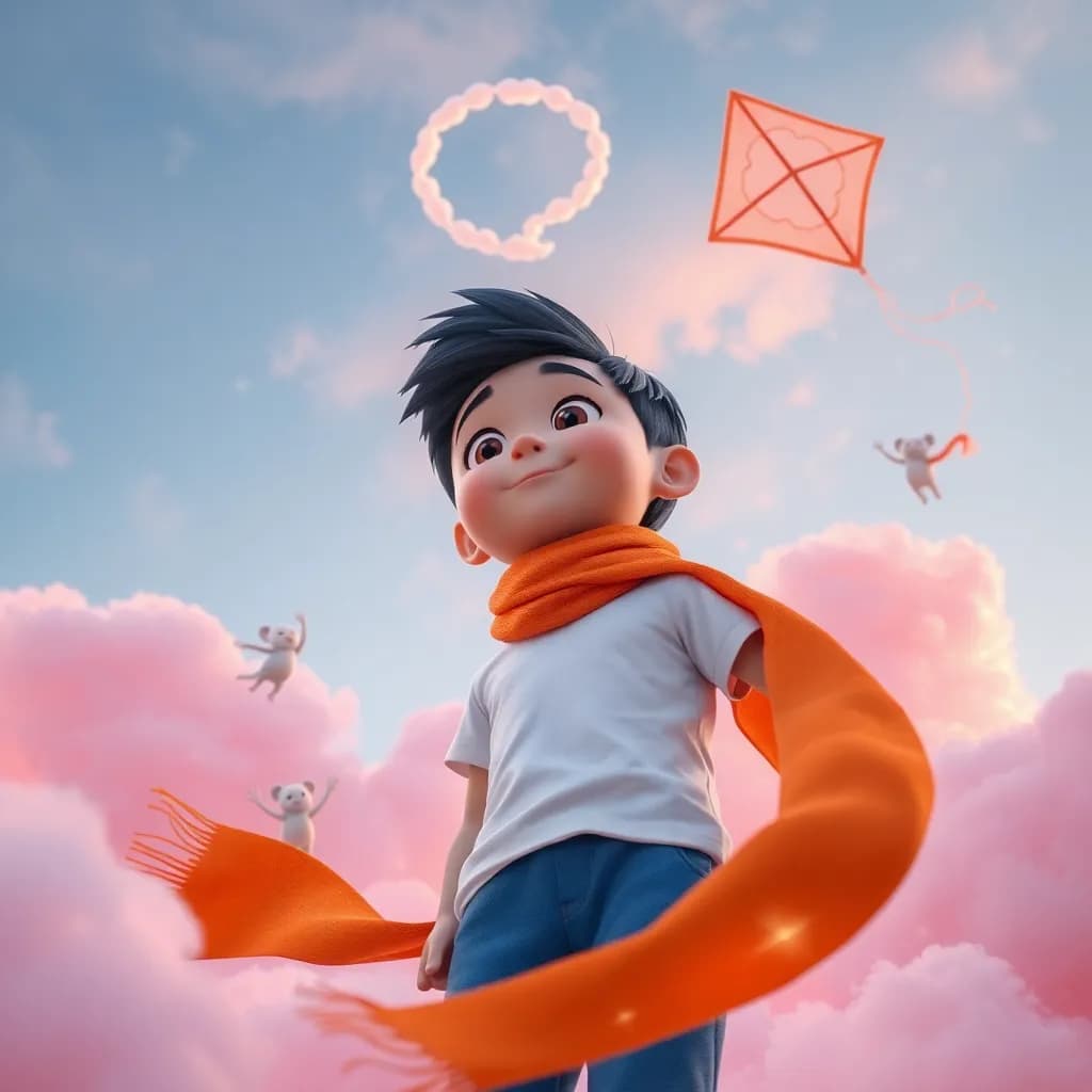 Story illustration for Jin and the Cloud-Jumping Adventure