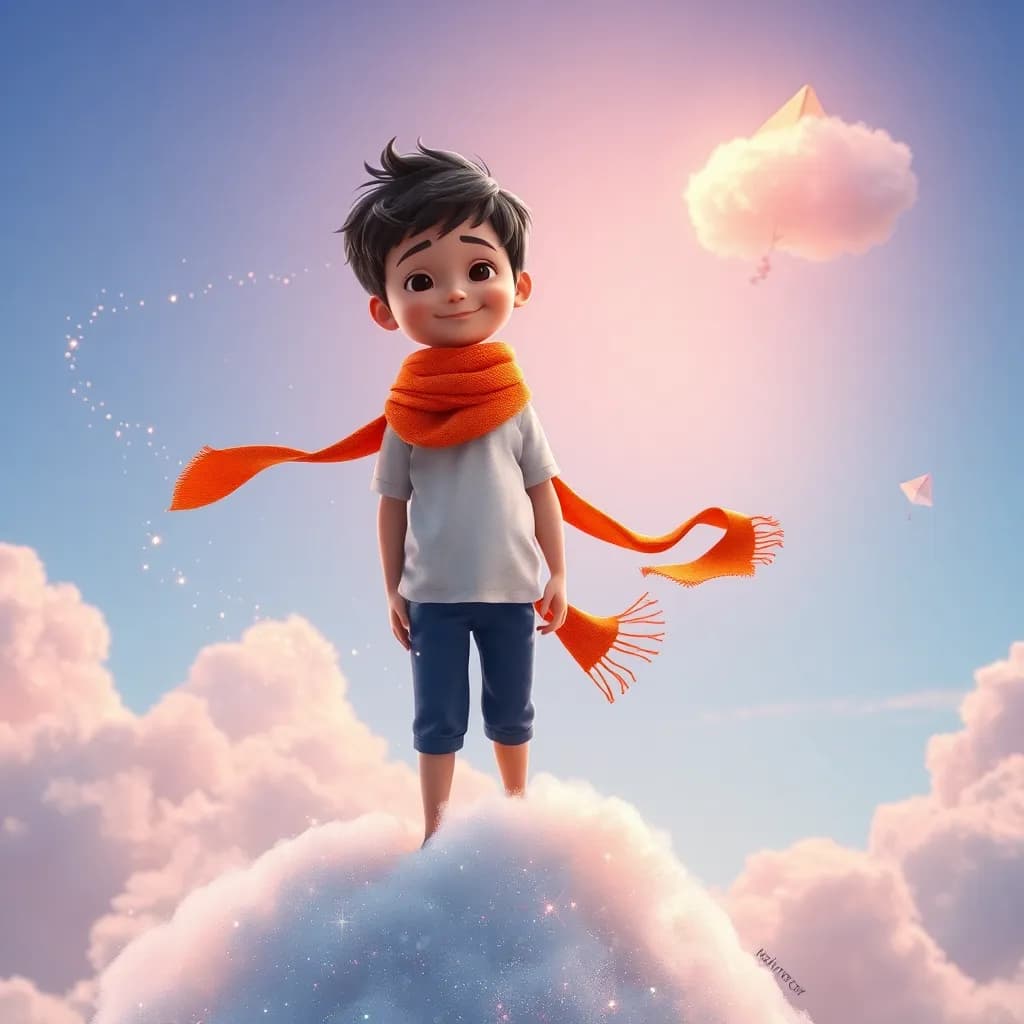 Story illustration for Jin and the Cloud-Jumping Adventure