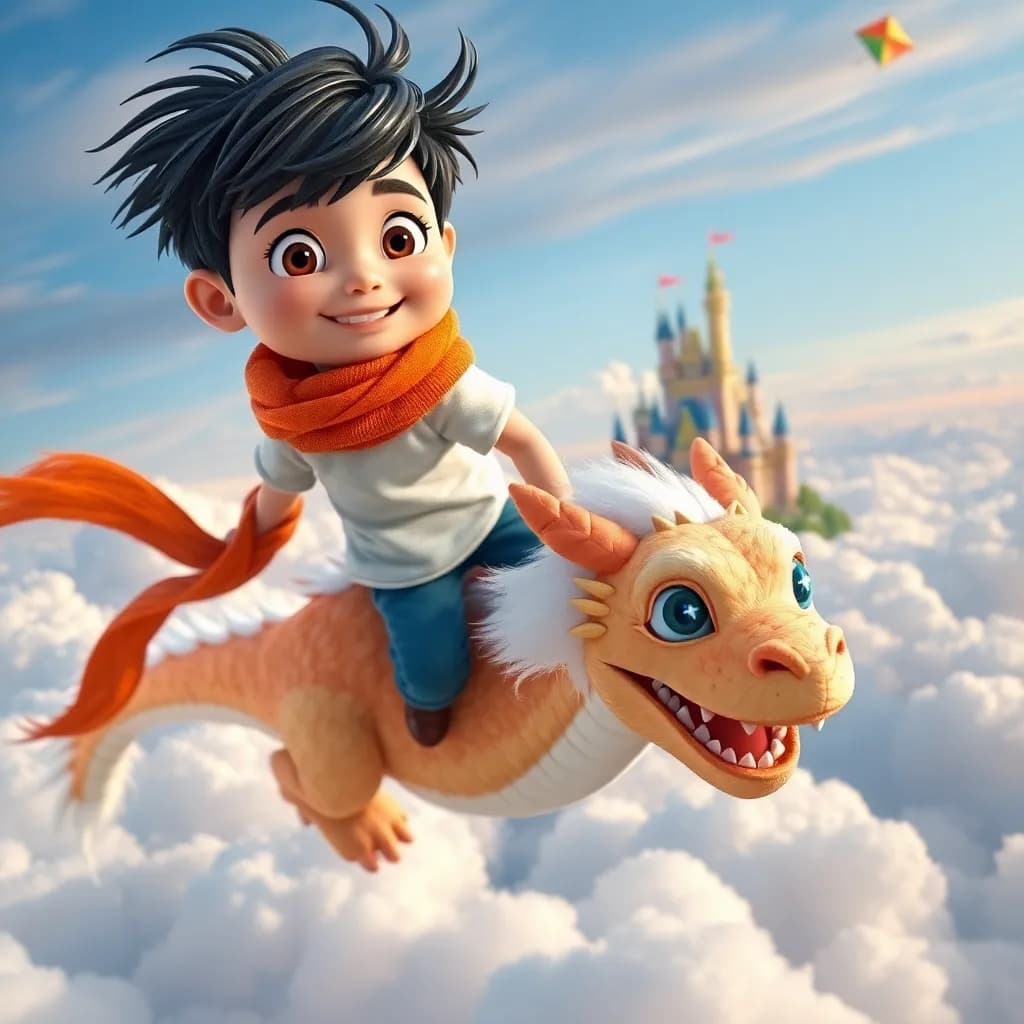 Story illustration for Jin and the Cloud-Jumping Adventure