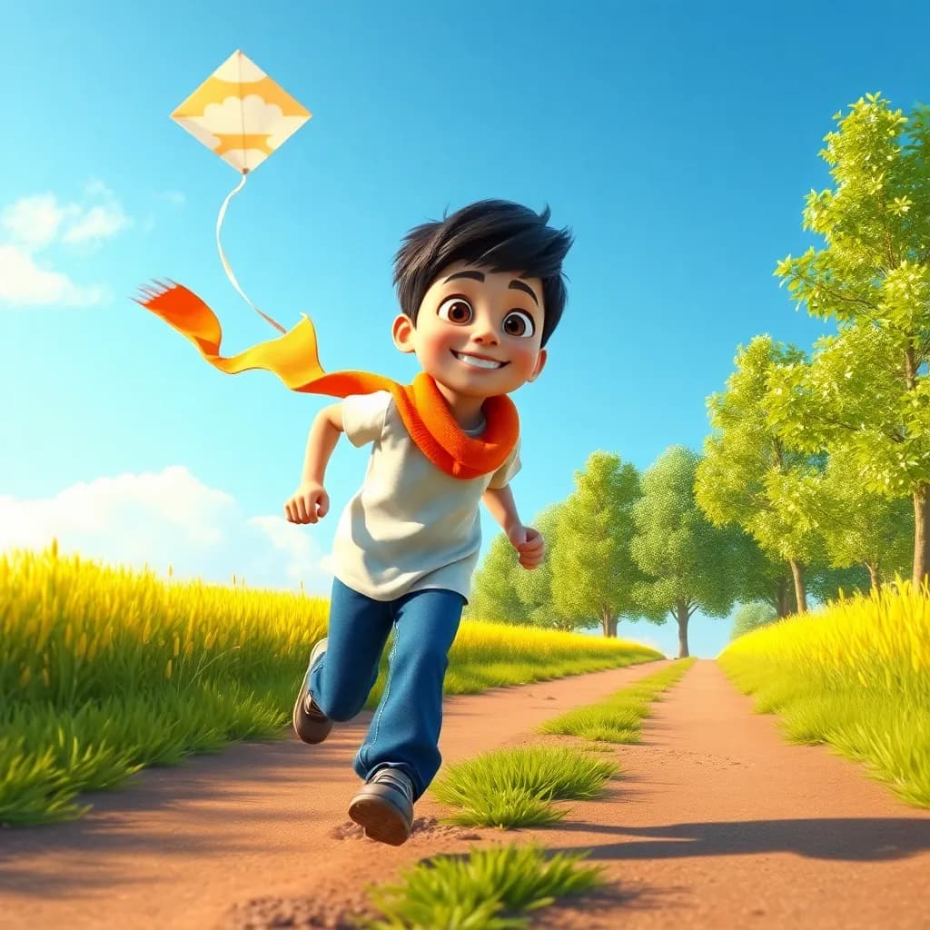 Story illustration for Jin and the Cloud-Jumping Adventure