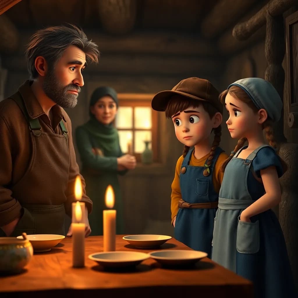 Story illustration for The Enchanted Path: Hansel and Gretel's Clever Escape