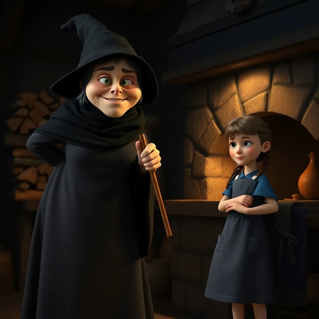 Story illustration for The Enchanted Path: Hansel and Gretel's Clever Escape