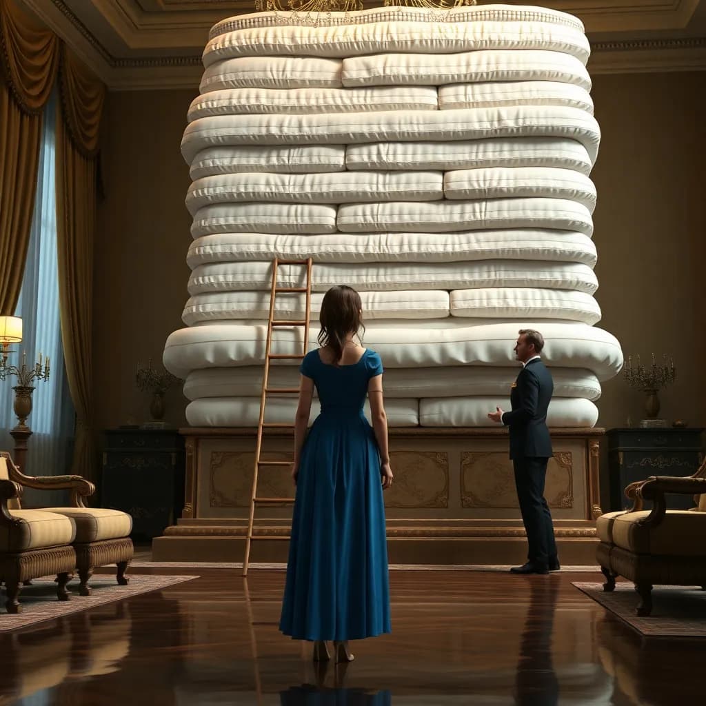 Story illustration for The Royal Test of the Pea