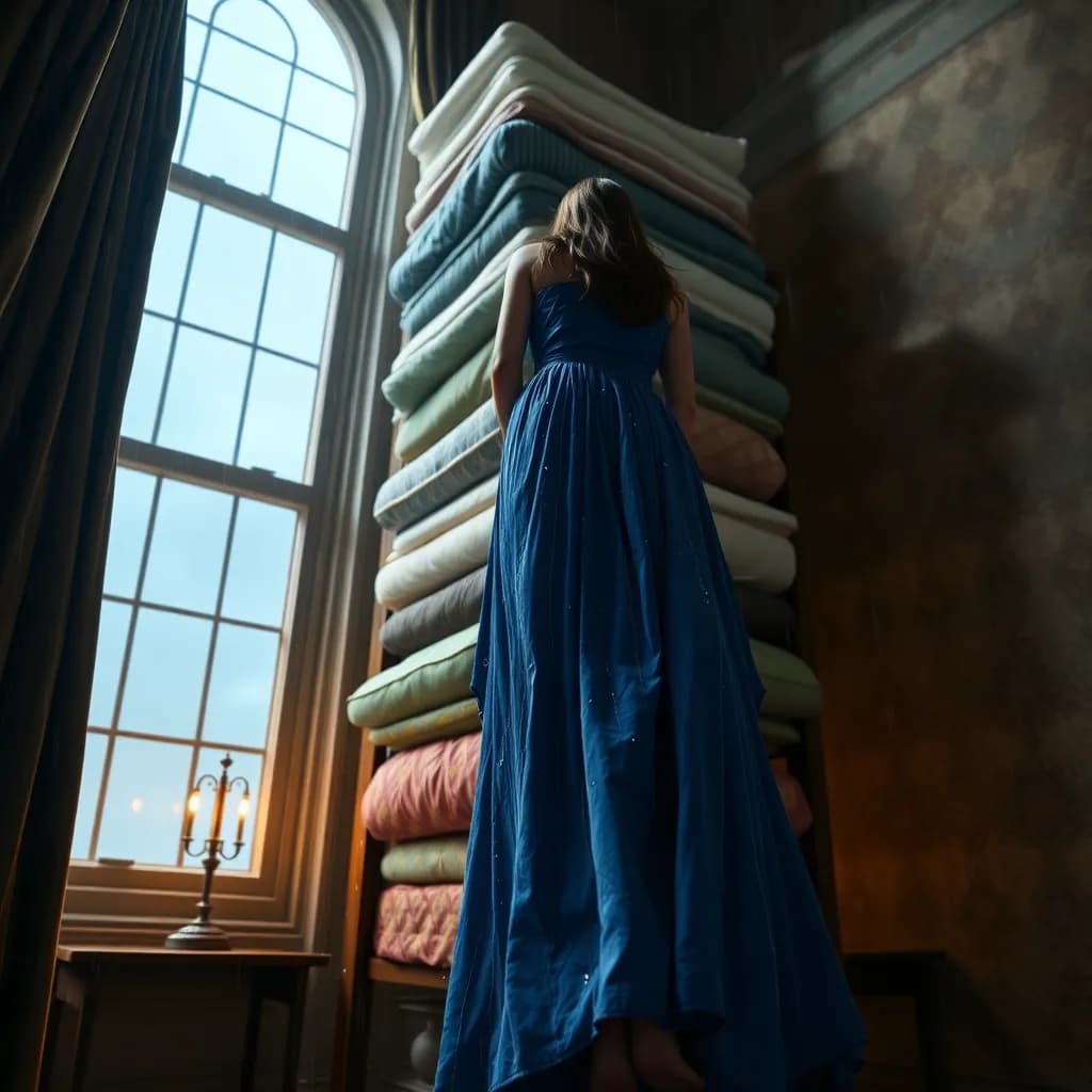 Story illustration for The Royal Test of the Pea