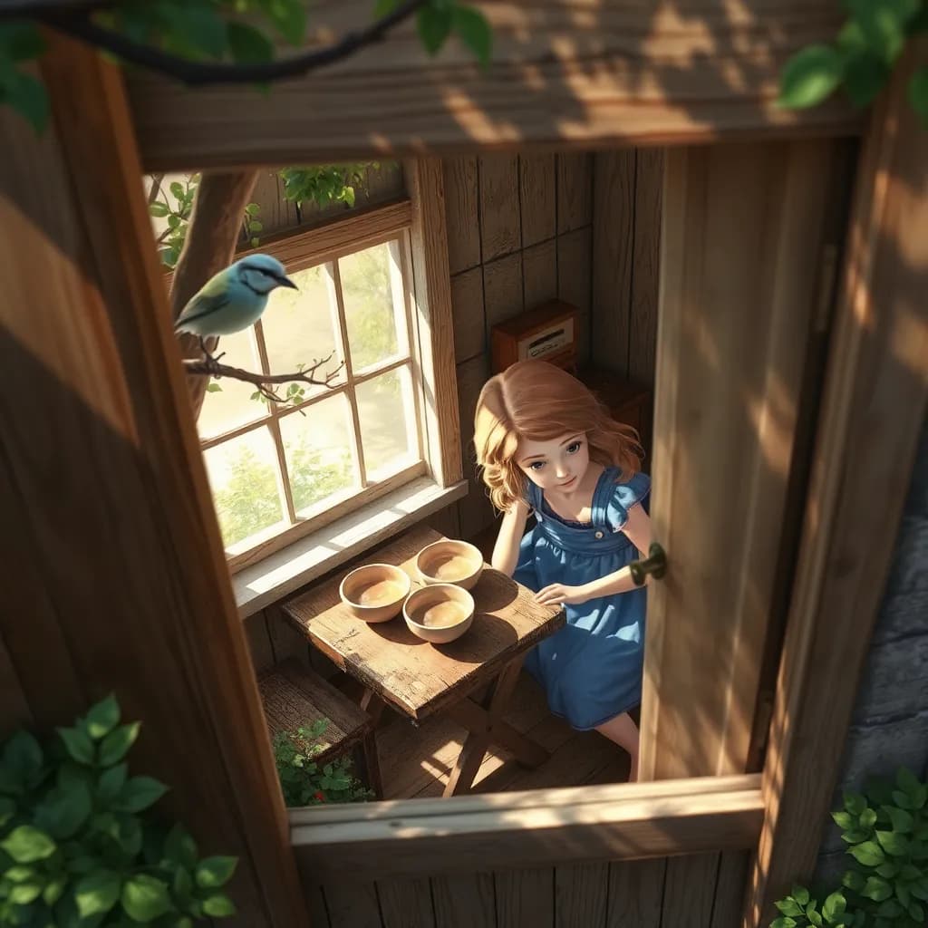 Story illustration for Goldilocks and the Bears' Cottage Adventure