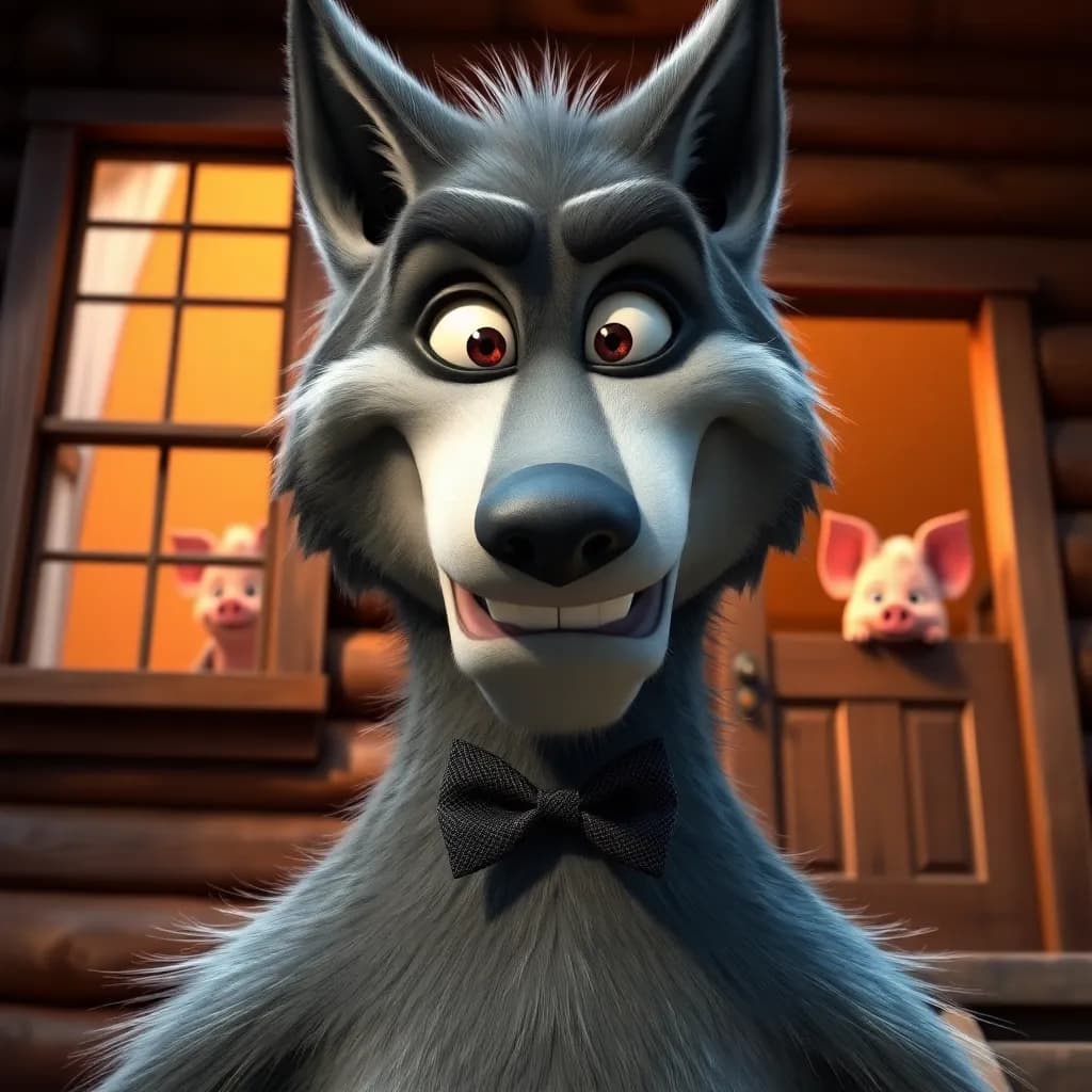 Story illustration for The Three Little Pigs: A Sibling Collaboration