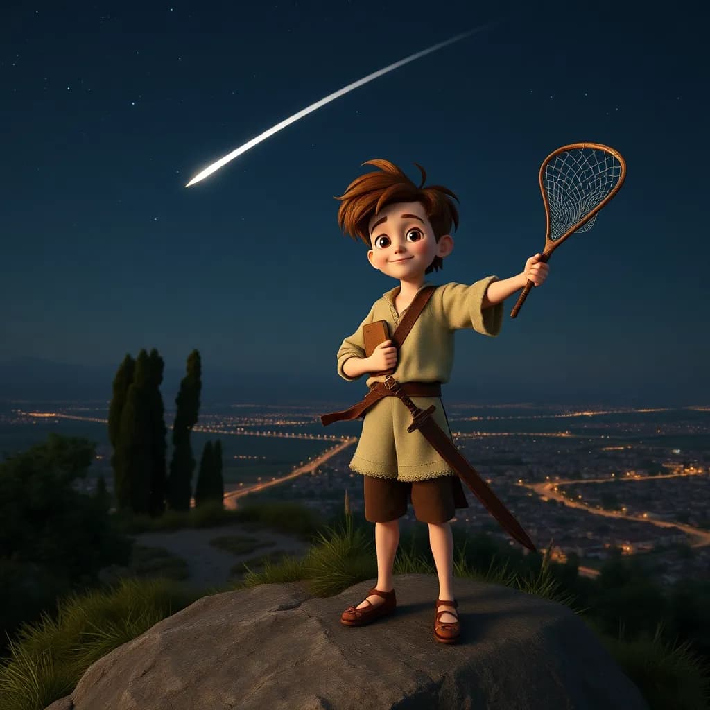 Story illustration for Don Quixote's Celestial Quest: Catching Dreams in Jars