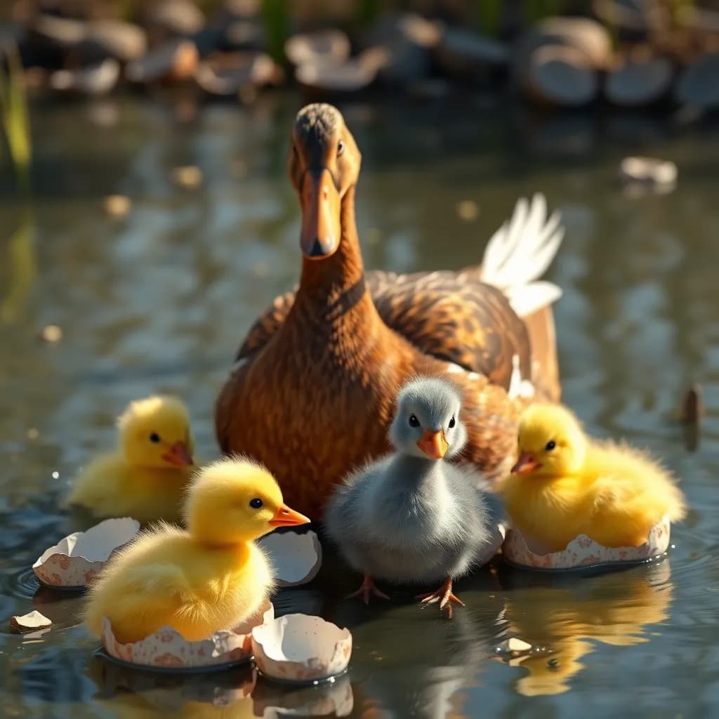 Story illustration for The Graceful Transformation of the Ugly Duckling