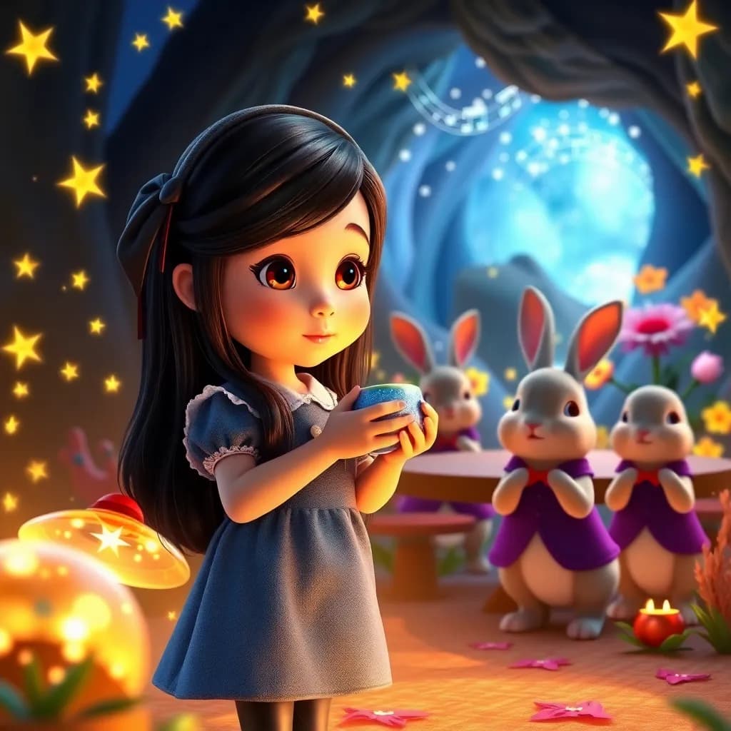 Story illustration for Alice and the Enchanted Tea Party