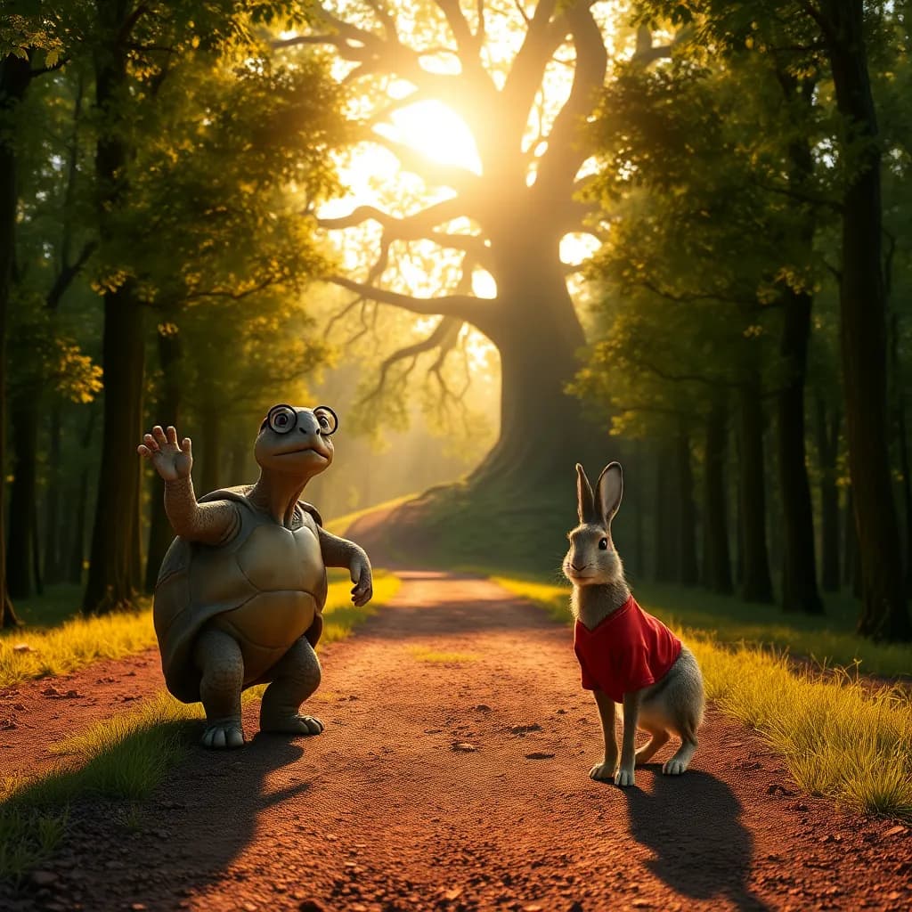 Story illustration for The Race of Patience and Speed