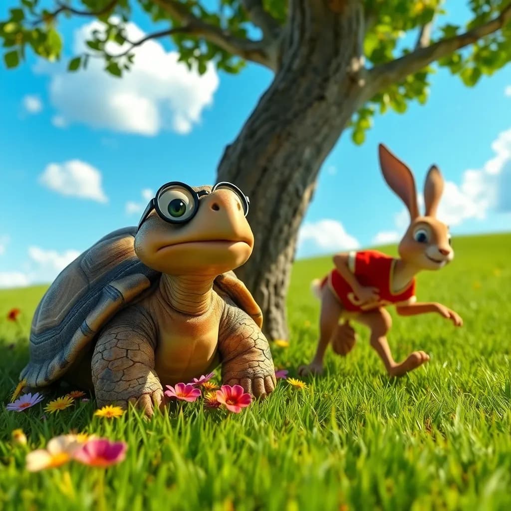 Story illustration for The Race of Patience and Speed