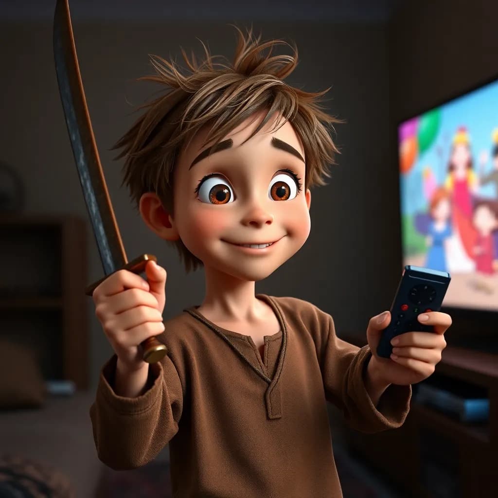 Story illustration for Don Quixote and the Enchanted Household: A Modern Tale