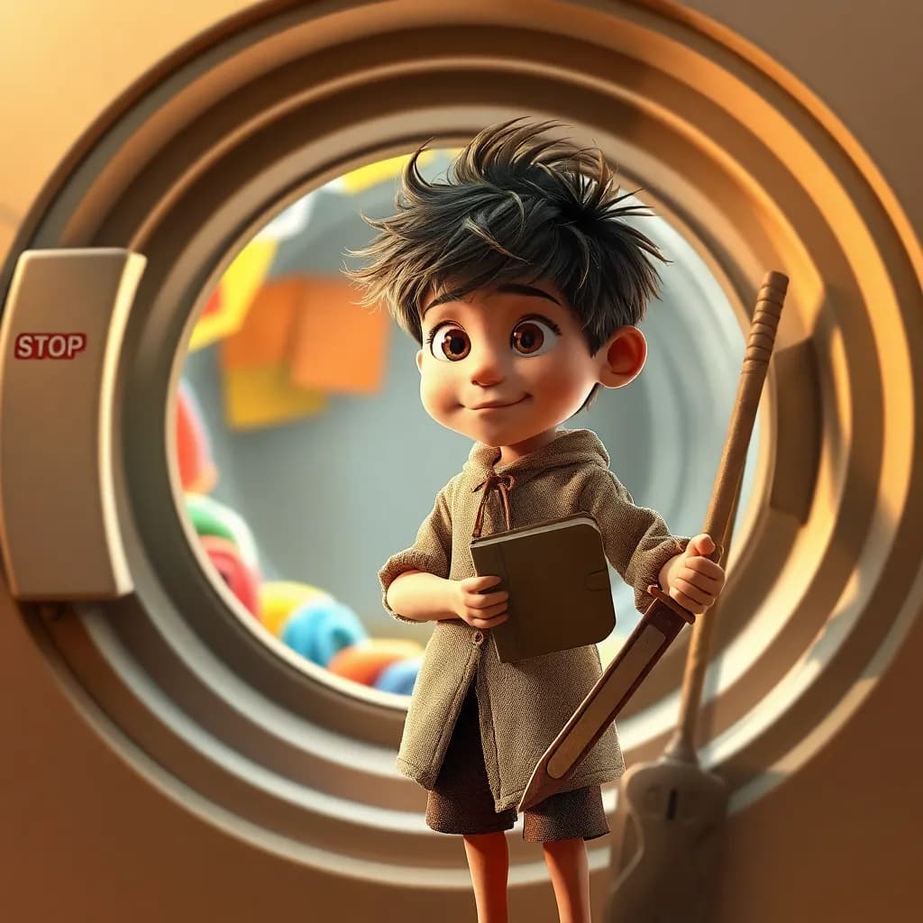 Story illustration for Don Quixote and the Enchanted Household: A Modern Tale