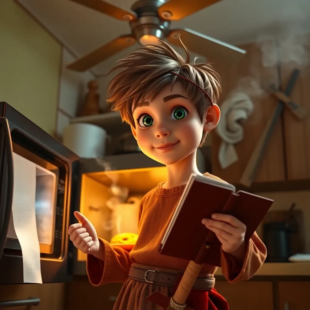 Story illustration for Don Quixote and the Enchanted Household: A Modern Tale