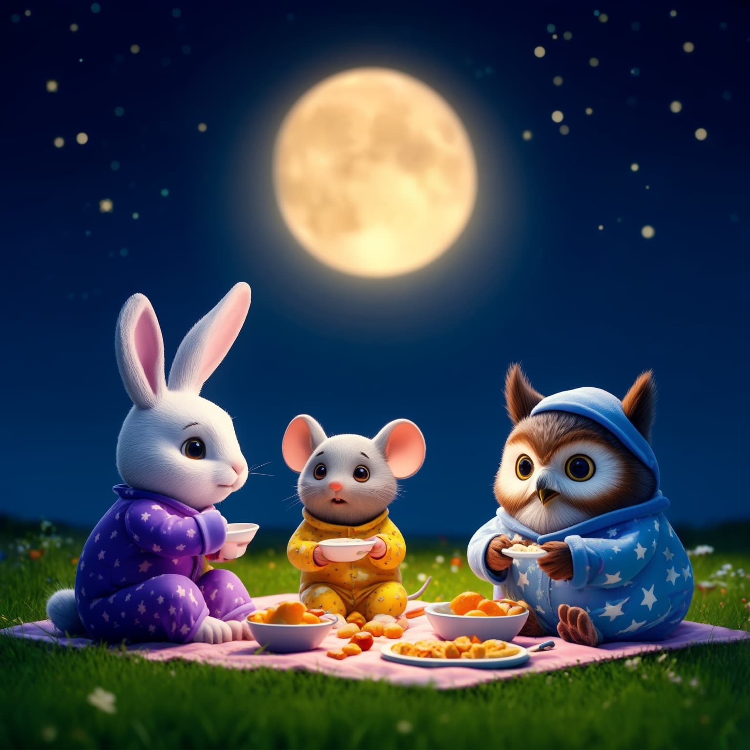 Moonlit Snacktime with Friends