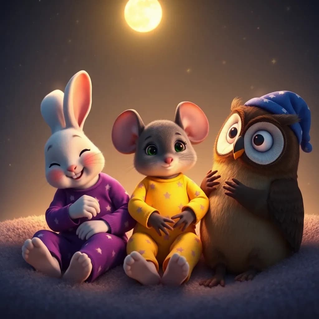 Story illustration for Moonlit Snacktime with Friends