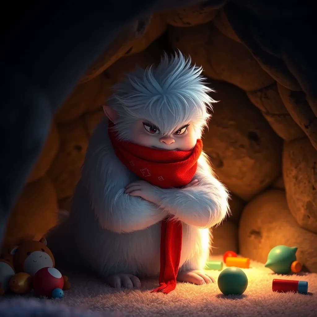 Story illustration for Rumble's Bedtime Adventure: From Grumpy to Giggles