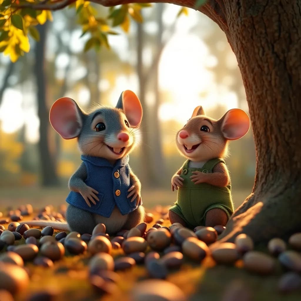 Story illustration for A Tale of Two Mice: City and Country