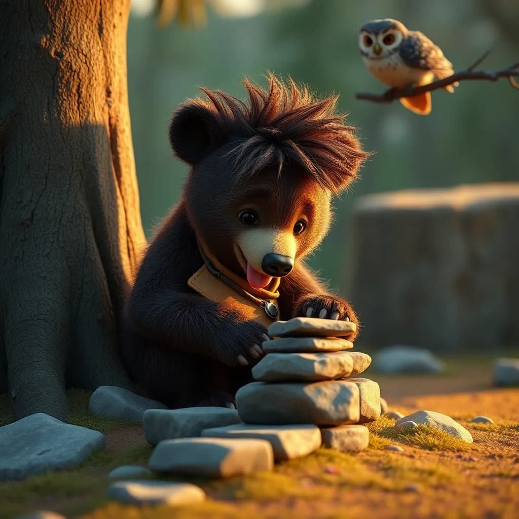 Story illustration for Bruno's Bedtime Honey Hunt