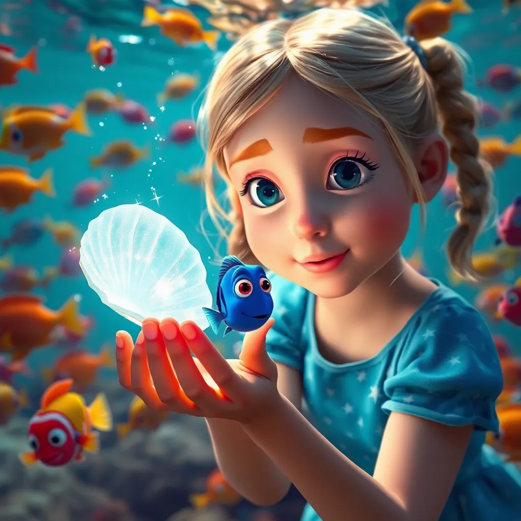 Story illustration for Nadine's Underwater Adventure: Creatures, Creativity, and Hidden Treasures