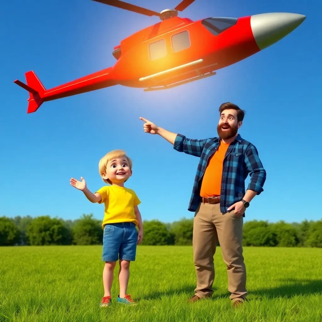 Story illustration for Cameron and Dada's Skyward Adventure