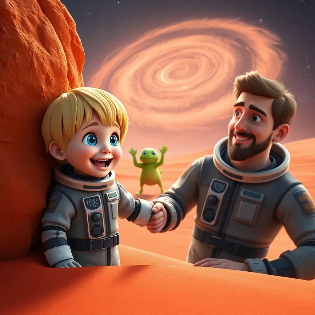 Story illustration for Cameron and Dada's Skyward Adventure